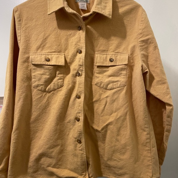 L.L. Bean Women's yellow 100% Cotton Flannel Shirt size Large🪼🪼 - Picture 1 of 6